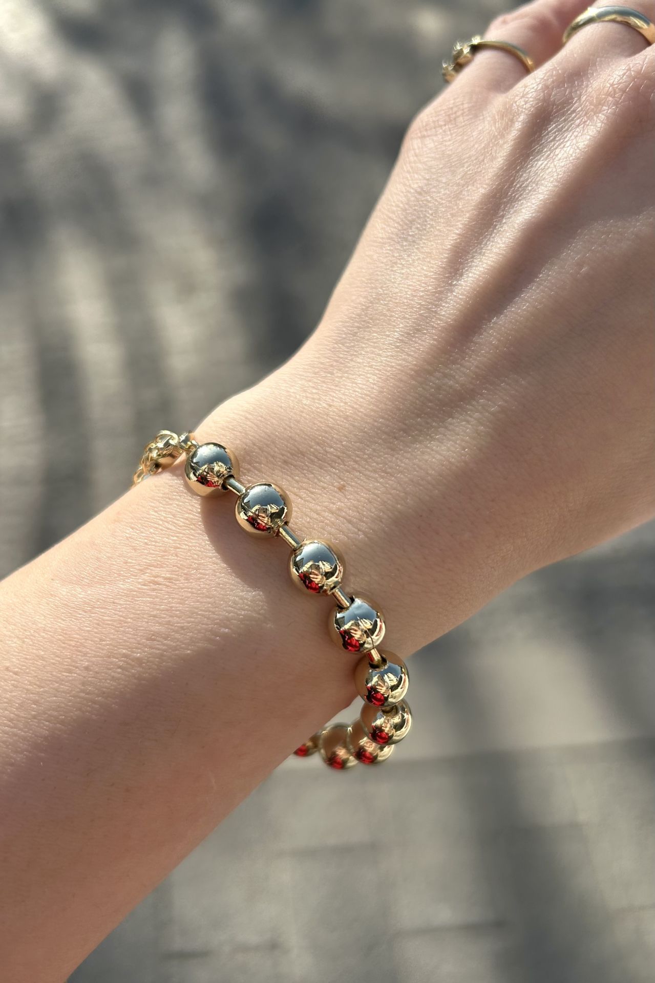 VIP Aralıklı Büyük Sıra Top Zincir Bileklik 18 + 3 cm 14K