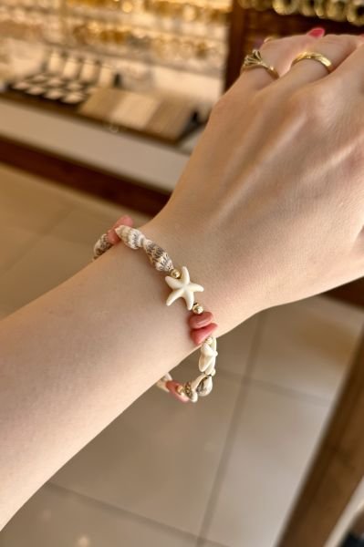Mercanlı Sıra Deniz Kabuğu Bileklik