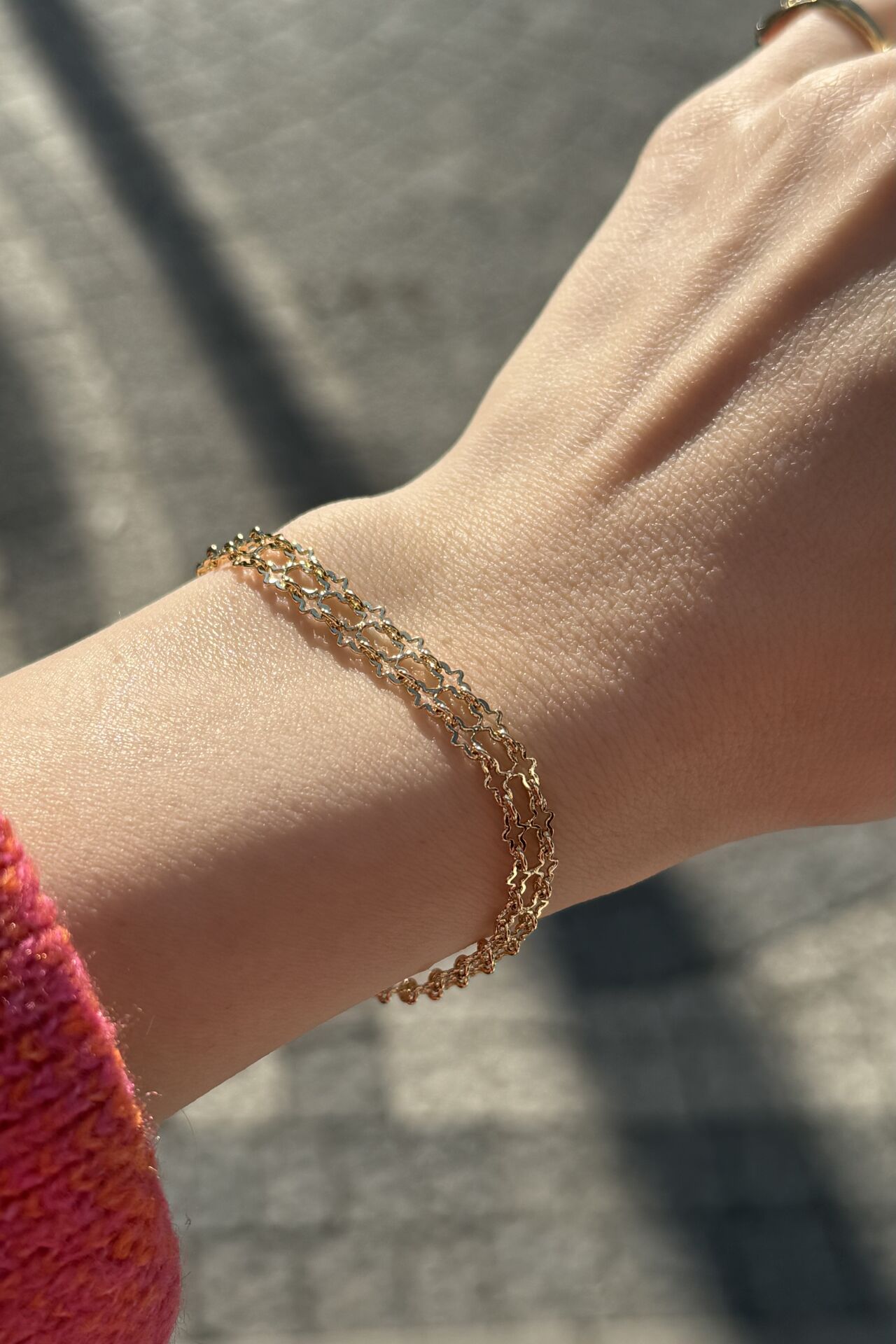 VIP Çift Sıra Modelli Zincir Bileklik 18 cm 14K