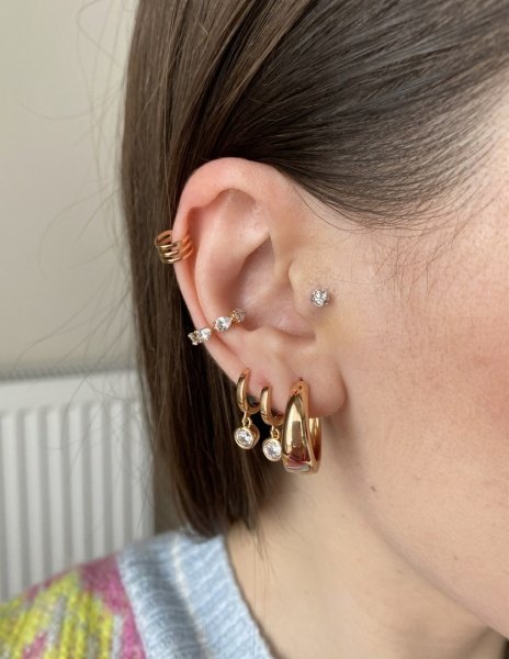 VIP Seri 3 Sıralı Minik Earcuff Kıkırdak Küpe