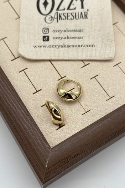 VIP Bombeli Halka Küpe 14K