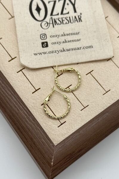 VIP Ezmeli Halka Küpe Küçük 14K