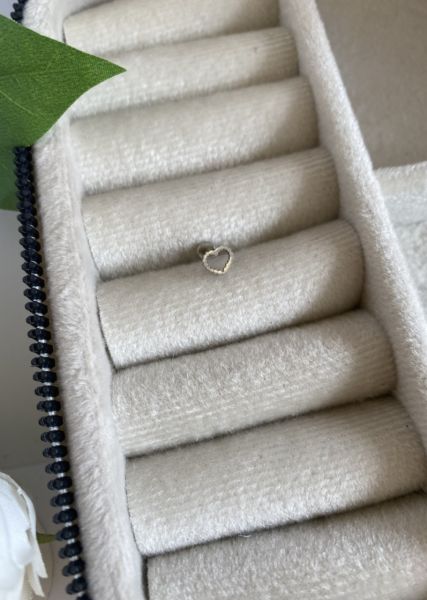 Çelik Tırtıklı Kalp Tragus Piercing 8 mm Gümüş Renk