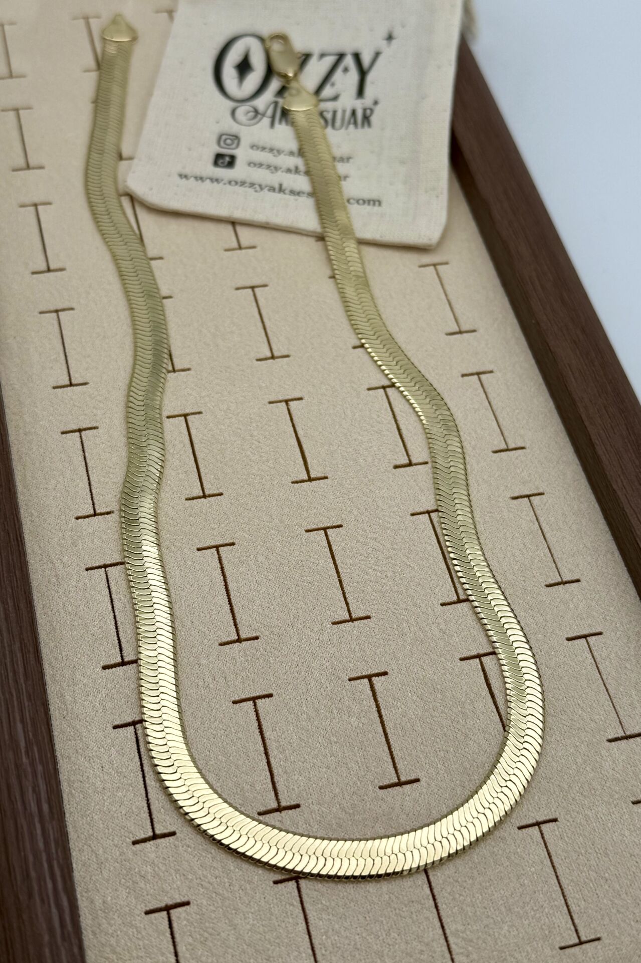 VIP Kalın Yassı İtalyan Zincir Kolye 45 cm 14K