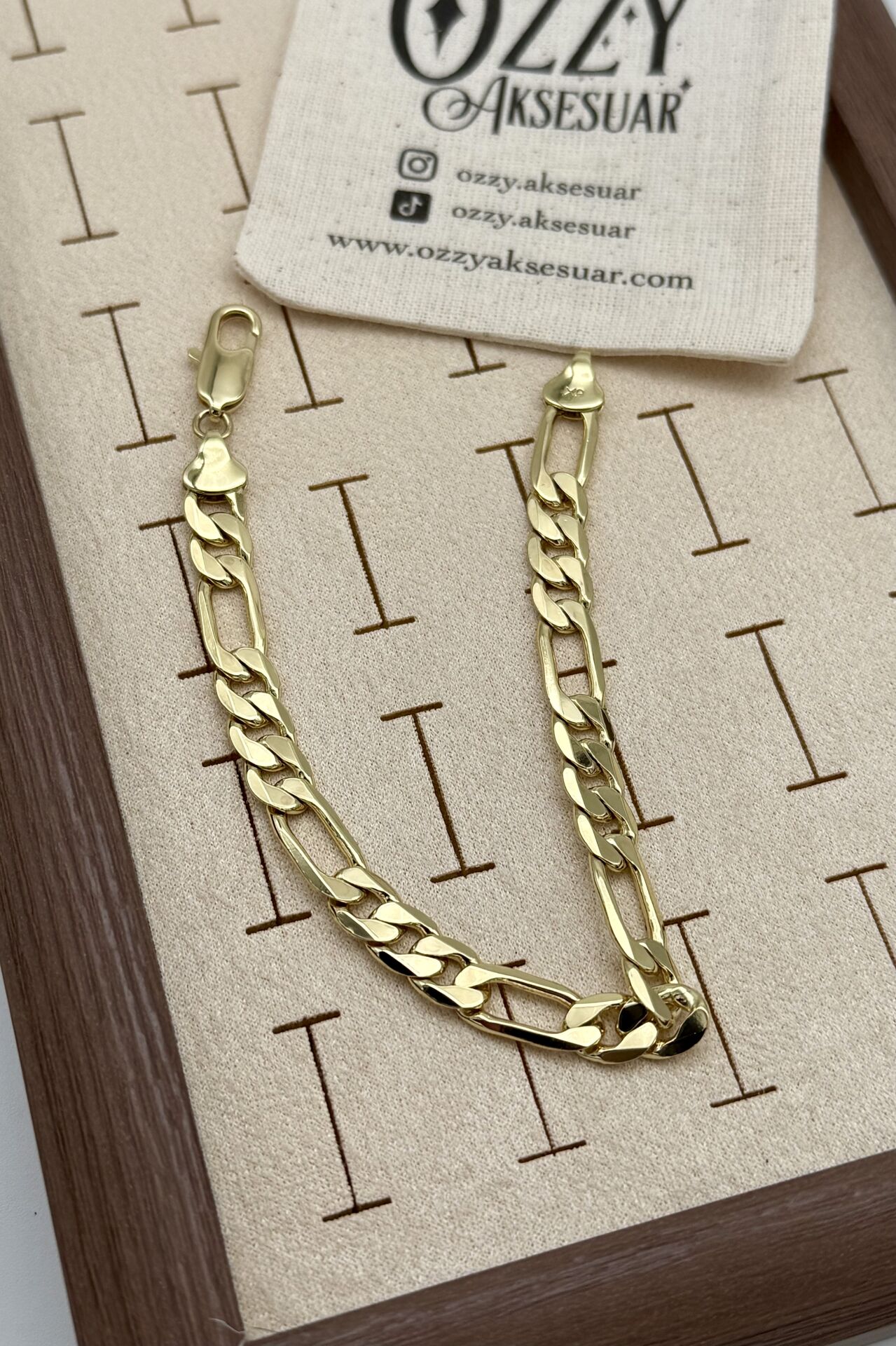 VIP Kalın Figaro Bileklik 20 cm 14K