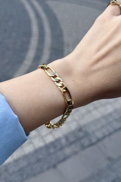 VIP Kalın Figaro Bileklik 20 cm 14K