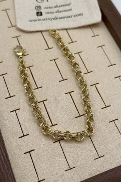 VIP Ezme 3 Halkalı Zincir Bileklik 20 cm 14K