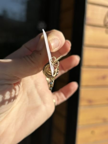 VIP Çoklu Görünümlü Kafes Küpe Yıldız Sallantılı 14K