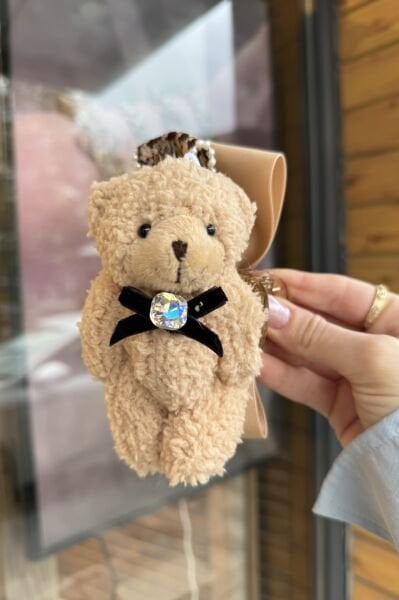 Fiyonklu Peluş Ayıcık Mandal Toka