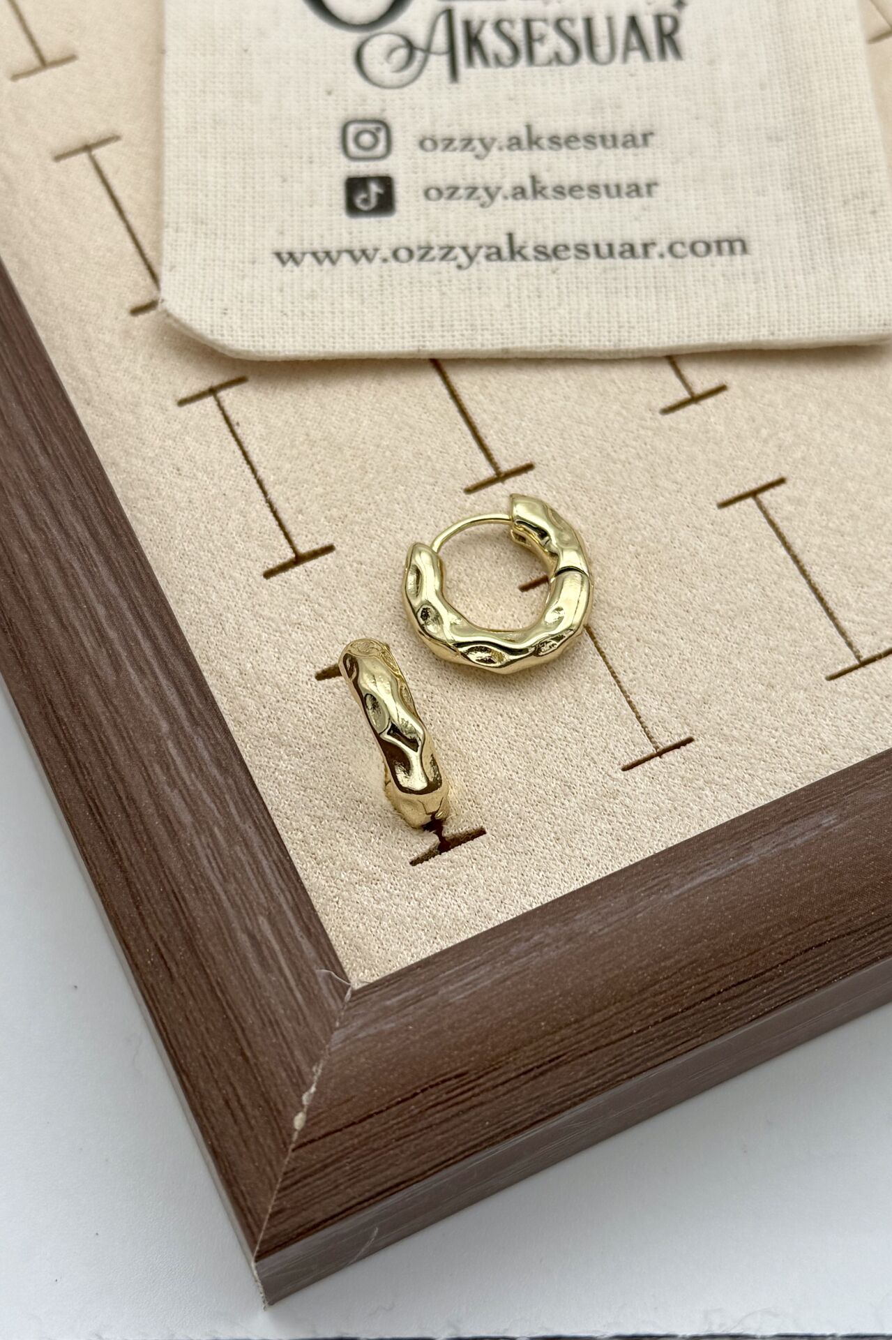 VIP Ezmeli Halka Küpe 14K