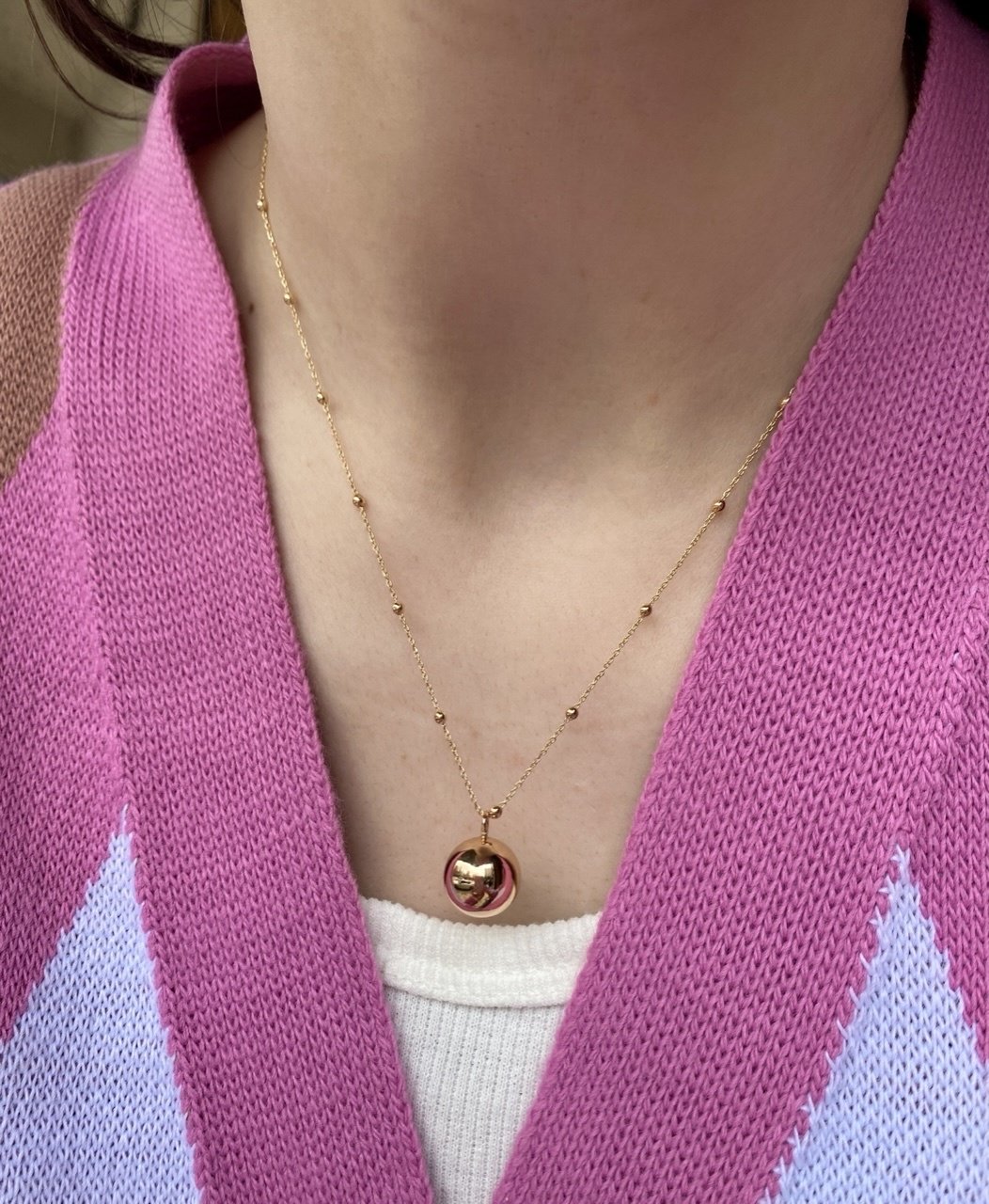 VIP Seri Top Uçlu Topçuk Zincir Kolye 45 cm