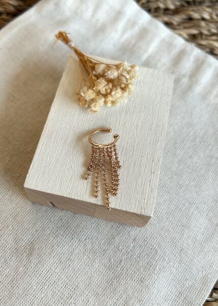 Sallantılı Topçuklu Earcuff Kıkırdak Küpe Sağ Kulak için