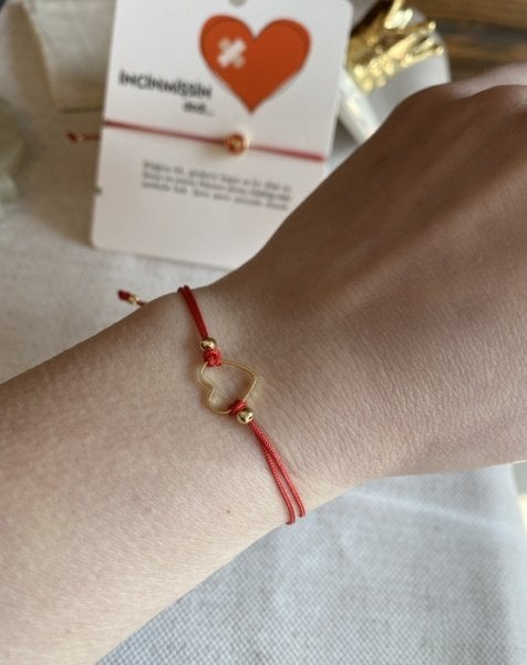 2'li Kalpli Şans Bilekliği Kırmızı İp