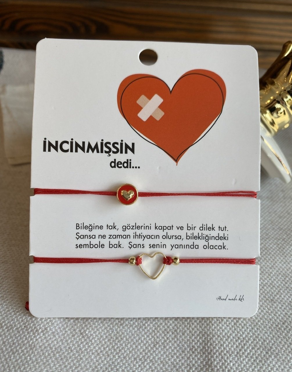 2'li Kalpli Şans Bilekliği Kırmızı İp