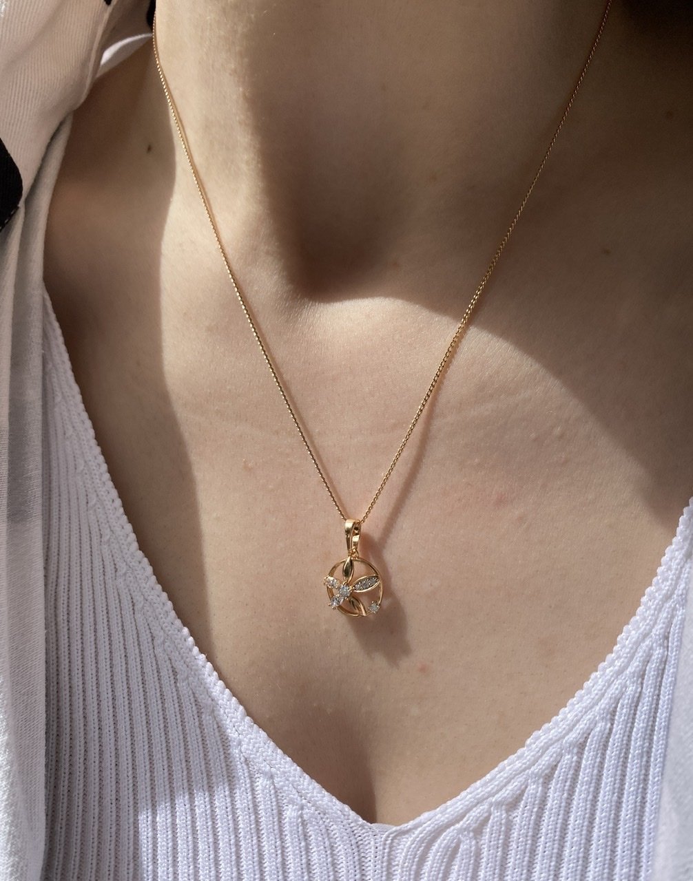 VIP Seri Zirkon Taşlı Çiçek Kolye 45 cm