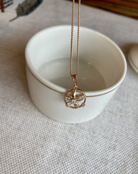 VIP Seri Zirkon Taşlı Çiçek Kolye 45 cm