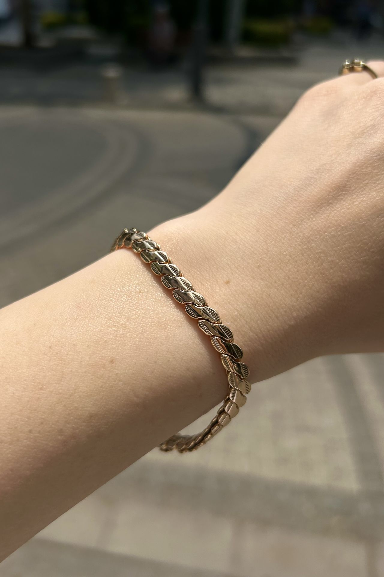 VIP Kenarı Ezme Detay Çift Kat Örgü Bileklik 19 cm