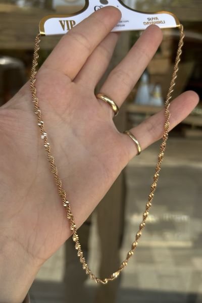VIP Kalın Sarmal Model Zincir Kolye 50 cm 22K