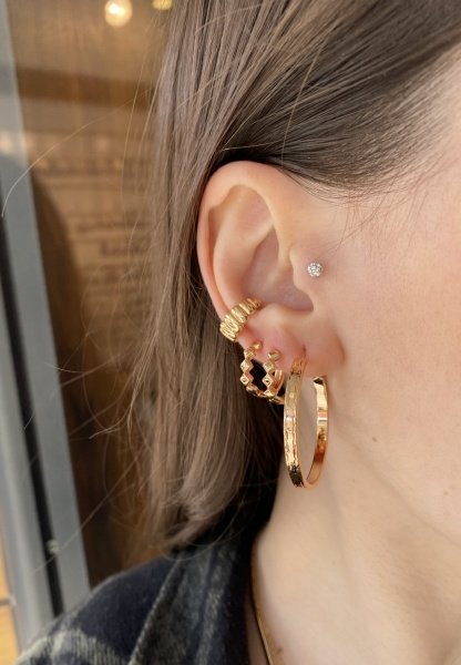 VIP Seri Ezme Desenli Halka Küpe