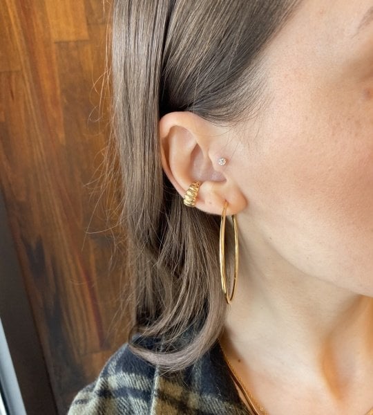 İnce Halka Küpe Orta Boy