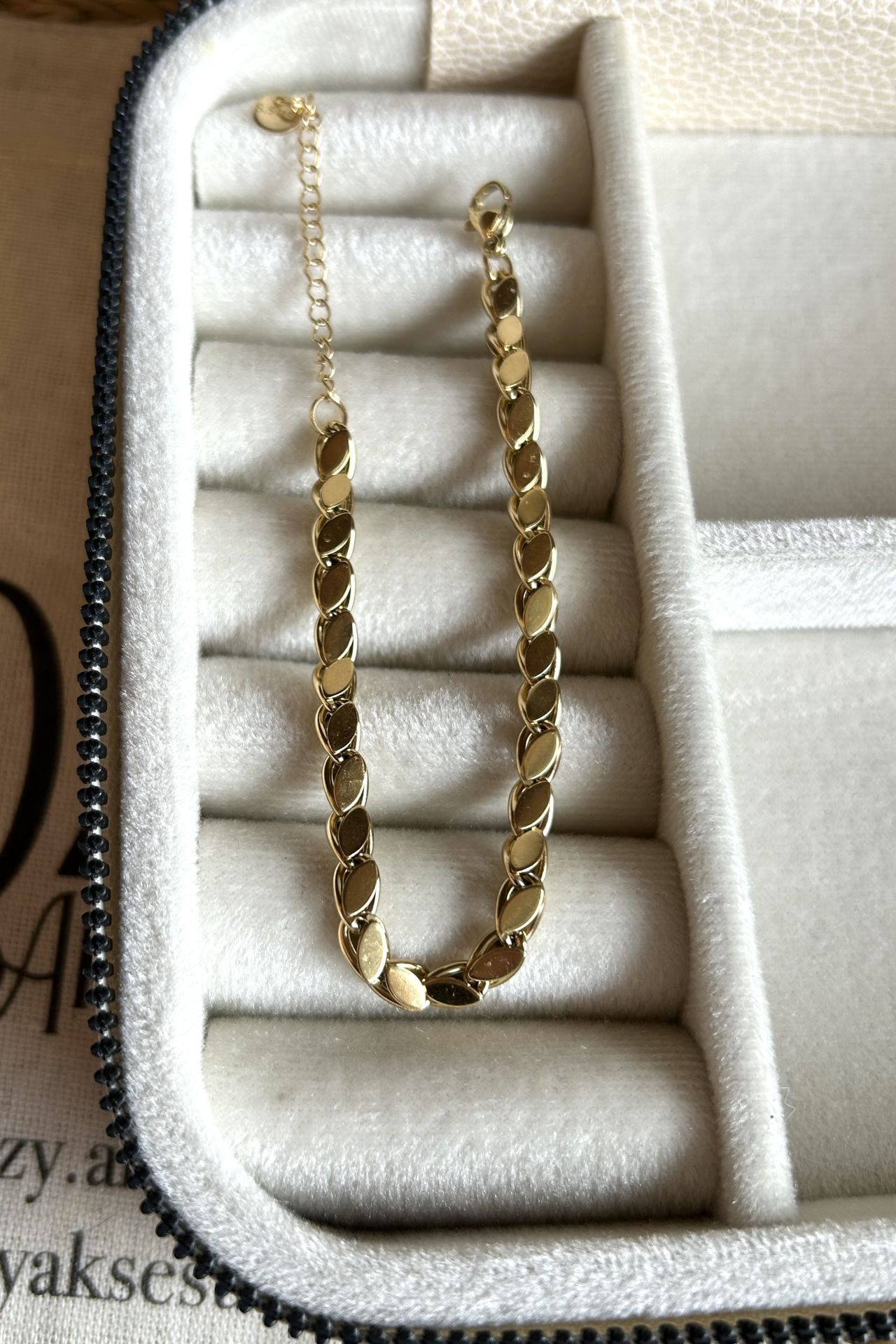 Çelik Arpa Zincir Bileklik 17+4 cm