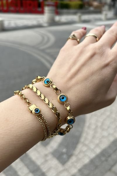 Çelik Arpa Zincir Bileklik 17+4 cm