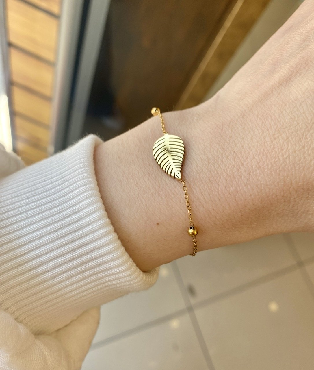 Çelik Top Zincirli Yaprak Bileklik