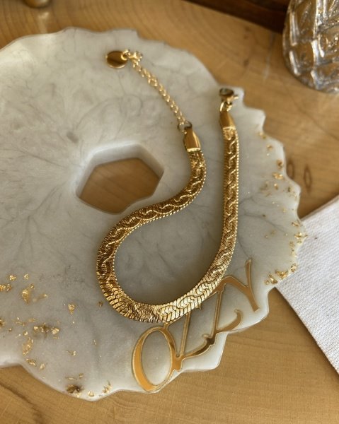 Çelik Üzeri Örgü Desen İtalyan Zincir Bileklik