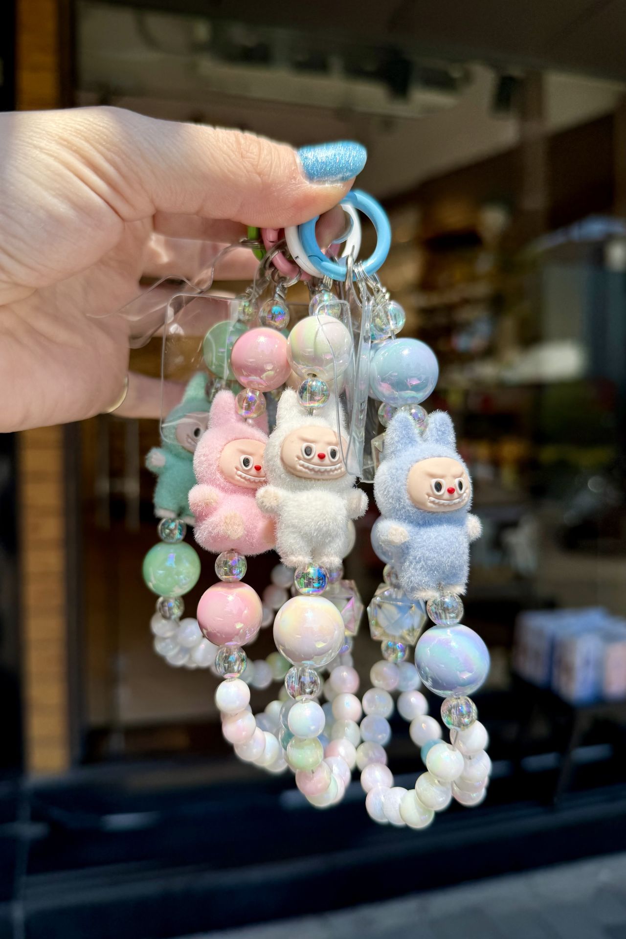 Maskotlu Kristal Detay Telefon Charmı Çanta Süsü