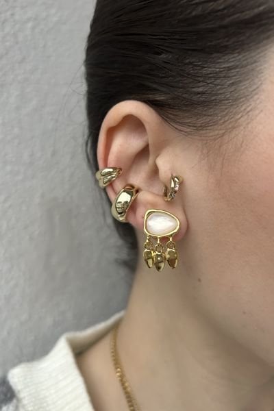 3 Pul Sallantılı Sedefli Premium Küpe