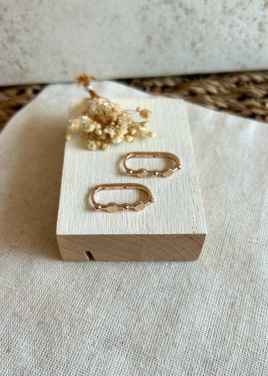 VIP Seri Pul Desenli Oval Halka Küpe