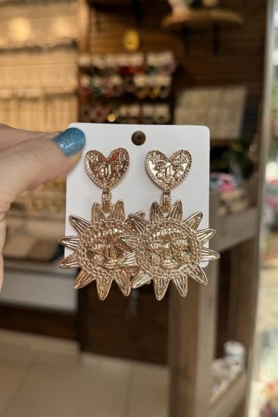 İşlemeli Marka Model Güneş Küpe