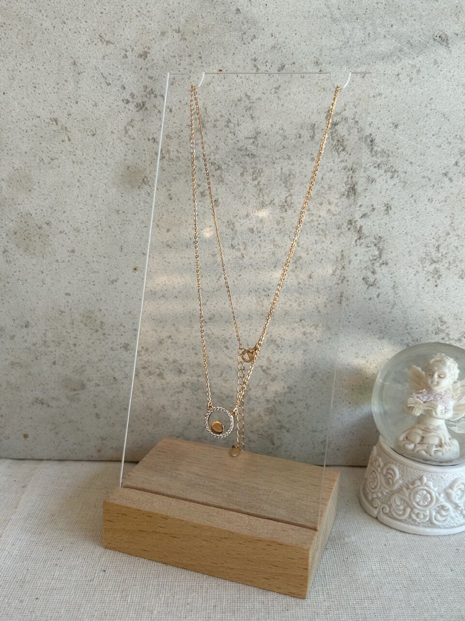 VIP Seri Tam Tur Halka İçi Pul Detay Uçlu Kolye 40 + 5 cm