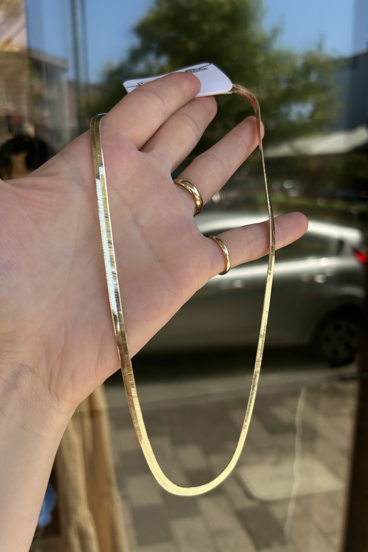 VIP Yassı İtalyan Zincir Kolye 50 cm 14K