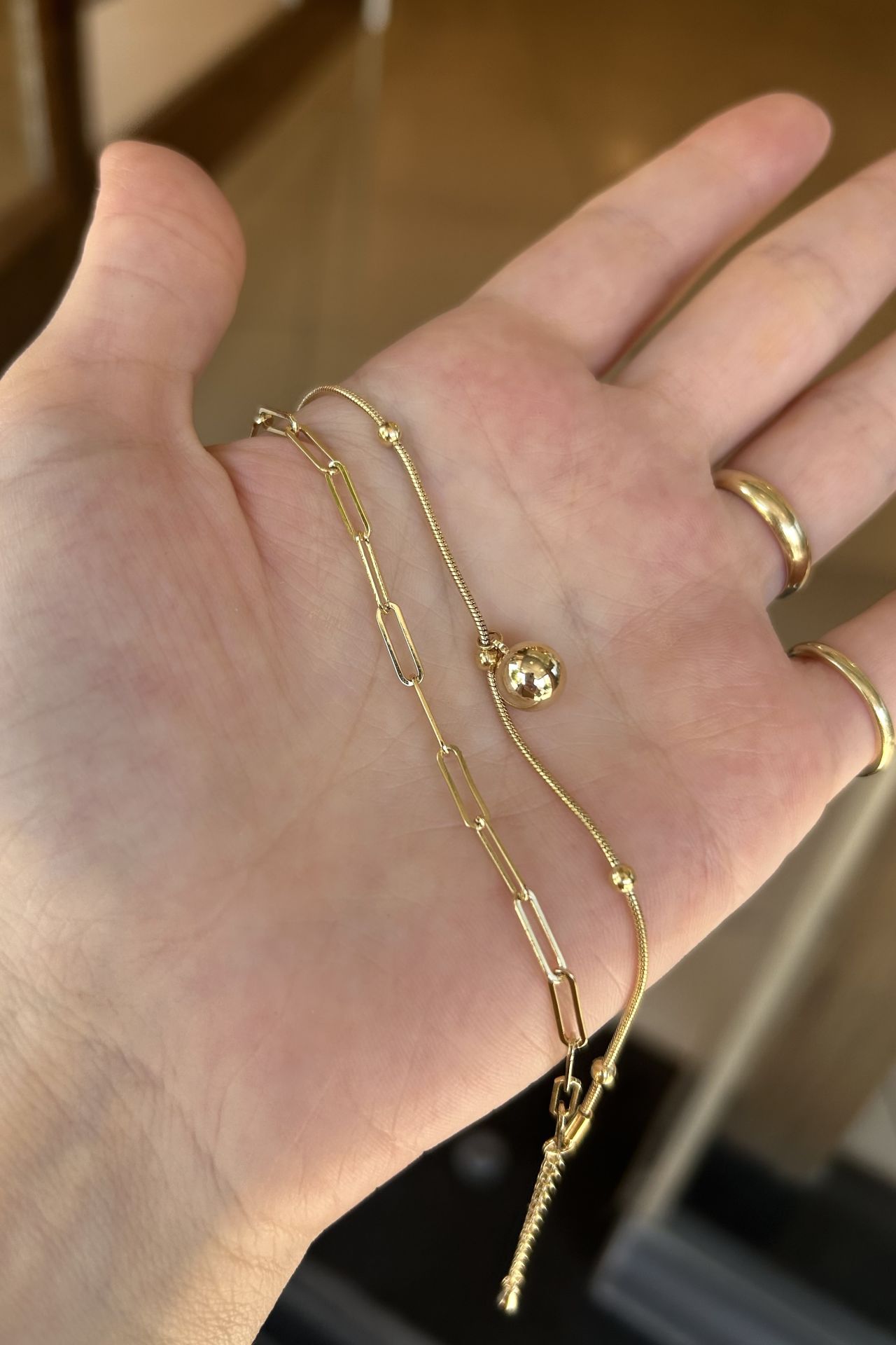 VIP Top Detaylı Çift Zincir Model Bileklik 16 + 4 cm 14K