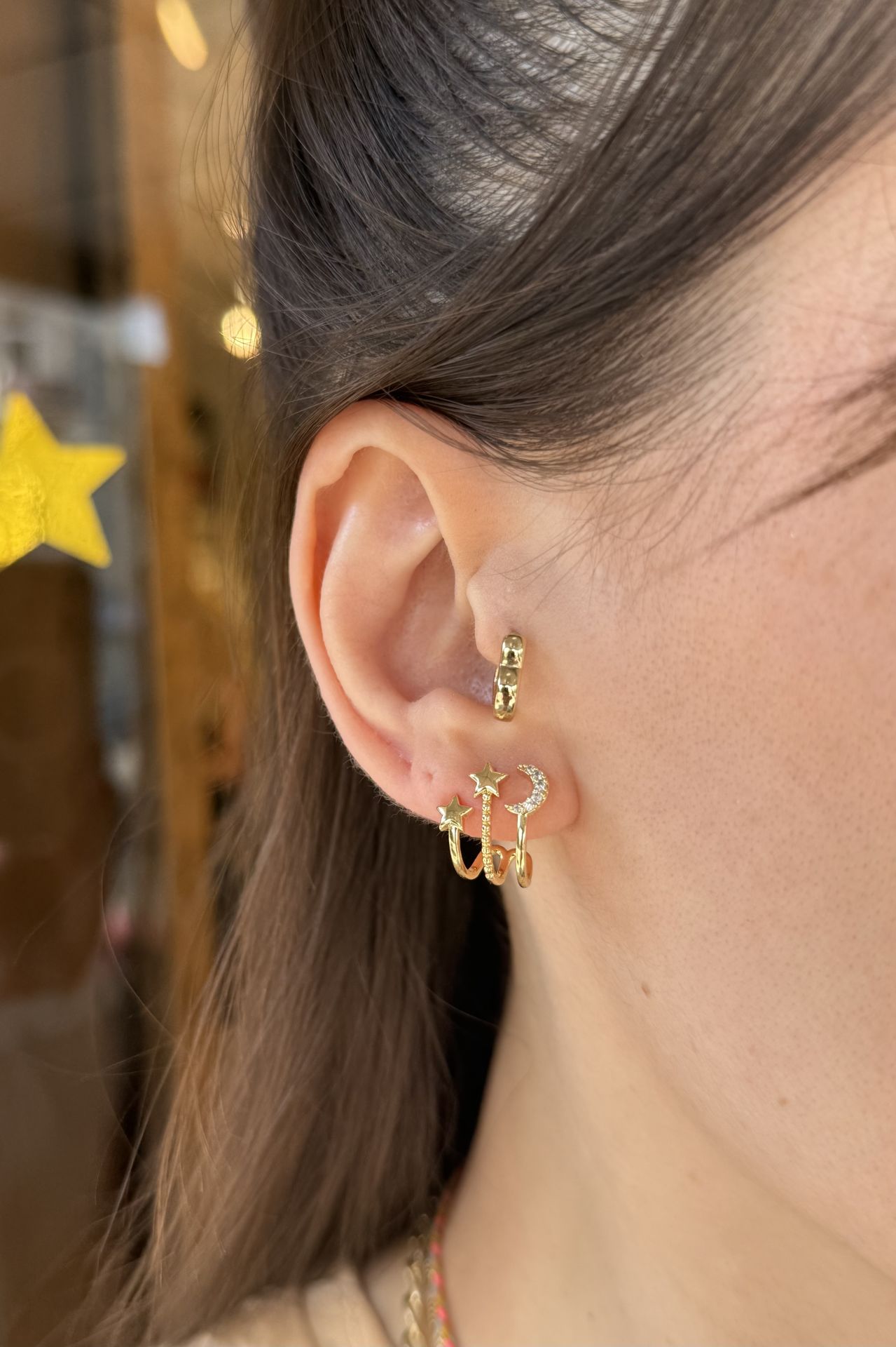 VIP Ay Yıldıziı Küpe 14K