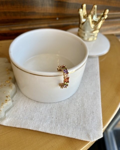 Sıra Renkli Zirkon Taşlı Earcuff Kıkırdak Küpe